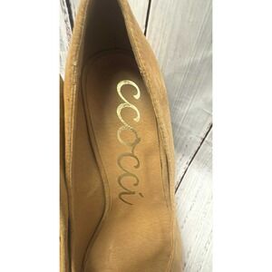 Cc Cocci Women Tan Suede Wedge‎ Heels Pointed Toe Pumps Shoes Size Unknown